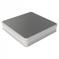  SQUARE Tin Can 3 lt Metal Turkish Delight Box 232 x 232 mm x H56 mm 3 lt  Slip Lid