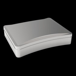 Custom Shape Rectangle  concave Tin Box  2 lt Bone shaped concave Metal Candy Box  260 x 210 mm x H50 mm 2 lt  Slip Lid